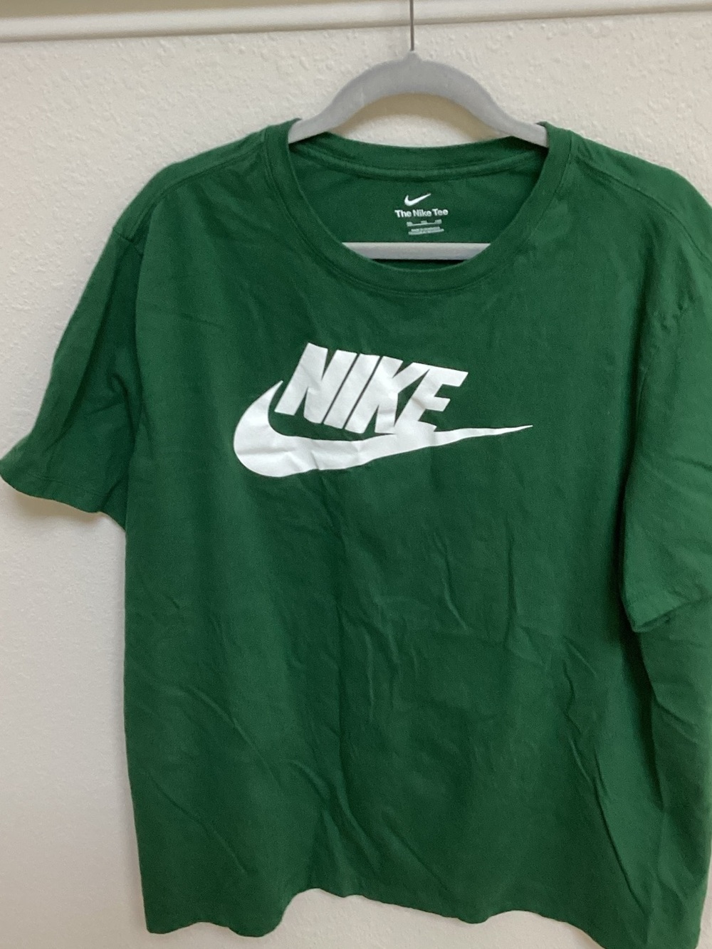 Nike Green Tee with White Swoosh Logo